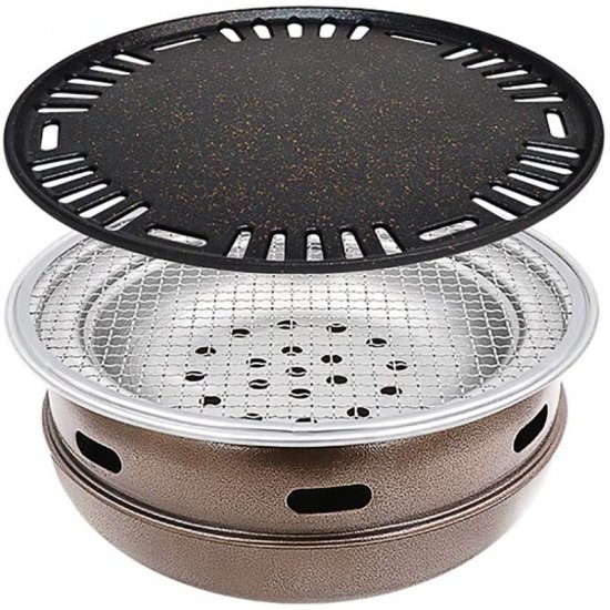 Guoguocy BBQ Barbeque Barbecue,Maifan Stone Baking Dish,Korean Smokeless Charcoal Barbecue Grill,Can Put 2-3KG Char at A Time,29.5cm