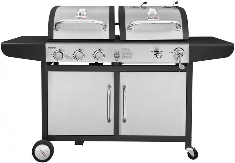 Royal Gourmet 3-Burner Gas Charcoal Grill Combo (Stainless Steel), 742 Sq Inch