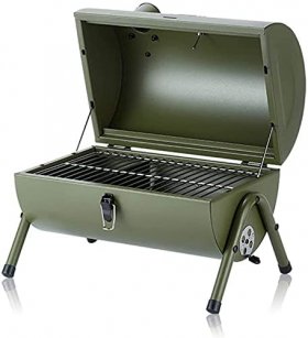 Charcoal Grill, With Lid Portable Camping Grill Large Stainless Steel Mountable Charcoal Barbecue Grill For Outdoor Cooking Camping Picnic Outdoor Garden Charcoal Bbq Grill Party (Color : Red)