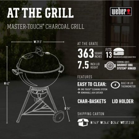 Weber Master-Touch Charcoal Grill, Deep Ocean Blue