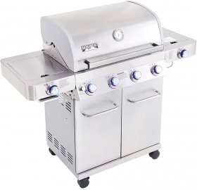 Monument Grills Stainless Steel 4 Burner Propane Gas Grill w/Side Sear Burners