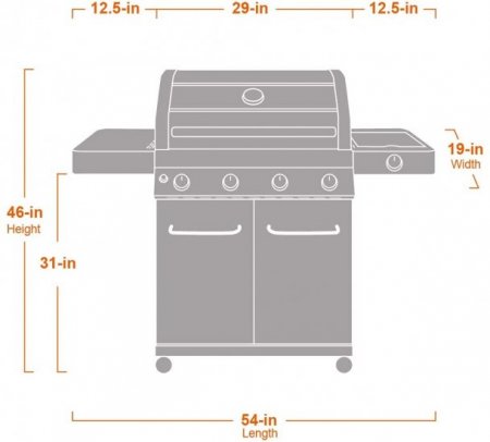 Monument Grills Convertible 4-Burner Cabinet Style Natural Gas Grill ,Stainless Steel Propane Grills, LED Controls,Side Burner(Without Conversion Kit)