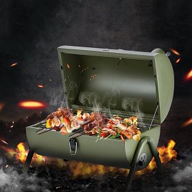 Charcoal Grill, Household Portable Barbecue Grill Charcoal Oven Charcoal Barbecue Grill For Party Camping Outdoor (Color : Red)