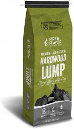 Fire & Flavor Premium All Natural Hardwood Lump Charcoal, Clean Burning, Mesquite and Oak Blend, 20 Pounds