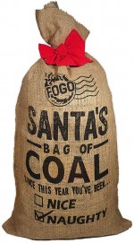 FOGO Santa Bag of Coal With Super Premium Restaurant Grade All-Natural Hardwood Lump Charcoal Fuel for Ideal Grilling and Smoking, Gold, 17 Pounds