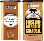 Best of the West All Natural Mesquite and Oak Hard Lump Charcoal for Outdoor Barbecue Grill Cooking, 15.4 Pound Bag