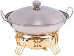 Guoguocy BBQ Barbeque Barbecue Grill,Korean Household Smokeless Stainless Steel Alcohol Fire Boiler,Dry Pot Grilled Fish Stove,3 Size (Size : 24cm22cm)