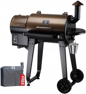 Z GRILLS Wood Pellet Grill and Smoker Ourdoor with Bluetooth Wireless Meat Thermometer and Update Pid Controller 8-in-1 BBQ Grill Outdoor Smoker