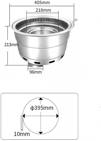 Guoguocy BBQ Barbeque Barbecue Grills,Commercial Smoke-Emission Carbon Grills,Maifan Stone Baking Dish,Tabletop Inlaid Charcoal Grills