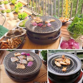 WANGF Barbecue Home Charcoal Grill Two Carbon Cartridges are Available Large Charcoal Box High Firepower/Water Circle Charcoal Box Served with Bakeware Heating/Bonfire/Barbecue