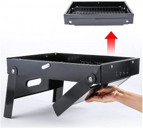 Charcoal Grill, Folding Portable Barbecue Gril 3 People Or More Barbecue Smoker Grill For Picnic, Patio And Backyard Barbecue With (Color : Default)