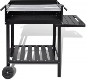 vidaXL BBQ Stand Charcoal Barbecue 2 Wheels Charcoal Barbecue Grill Charcoal Smoker BBQ Stand BBQ Offset Smoker Pedestal Charcoal Grill