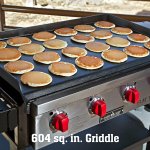 Camp Chef Flat Top Grill, True Seasoned Griddle Surface, Four 12,000 BTUs/Hr. stainless steel Burners