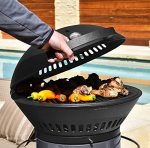 Propane Grills - Hinged Propane Gas Grill, Dark Gray