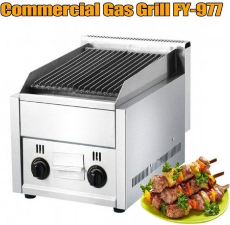 DNYSYSJ Stainless Steel Gas Grill, Commercial Barbecue BBQ Griddle Lava Rock Grill Machine, Heavy Duty Gas Burner for Char Broiler Outdoor Cooking Restaurants Shop Home