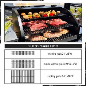 Z GRILLS Wood Pellet Grill Smoker with Ash Clean System Extra Grilling Light for Outdoor Cooking + Cover, Classic Model Larger Than 700D, 1000 SQIN,8-in-1 (Brown with Cabinet)