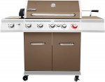 Royal Gourmet Premier 5 BBQ Propane Gas Grill with Rotisserie Kit, Sear, Infrared Rear Side Burner, Patio Picnic Backyard Cabinet Style Outdoor Party Cooking, Coffee
