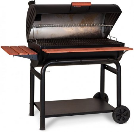 Char-Griller 2137 Outlaw 1063 Square Inch Charcoal Grill / Smoker & 3737 Outlaw Expandable Grill Cover, Black