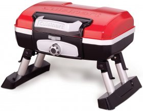 Cuisinart CGG-180T Petit Gourmet Portable Tabletop Propane Gas Grill, Red & CCB-134 Comfort Grill Cleaning Brush