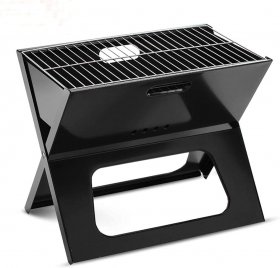 Charcoal Grill, Folding Portable Camping Grill Black Book Charcoal Barbecue Grill For Camping, Cooking, Picnic, Outdoor (Color : Default)