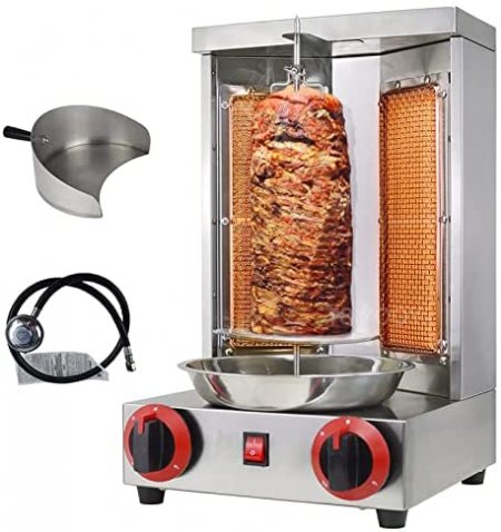 Shawarma Grill Machine - propane doner kebab machine vertical broiler with 2 Burner