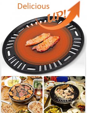 Guoguocy BBQ Barbeque Barbecue,Maifan Stone Baking Dish,Korean Smokeless Charcoal Barbecue Grill,Can Put 2-3KG Char at A Time,29.5cm