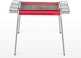 MYHZH Outdoor Barbecue Grills Charcoal Portable Charcoal Grills Outdoor Foldable, Height Adjustable, Side-Pull Charcoal Tank, BBQ for 3-10 People, Red